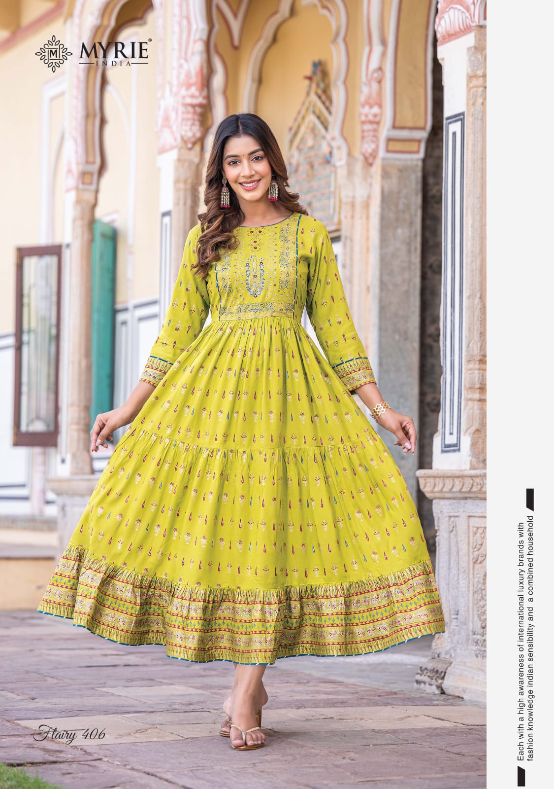 Flairy Vol 4 By Myrie Long Printed  Anarkali Kurtis Catalog